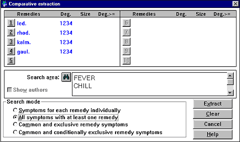 Fever search extraction